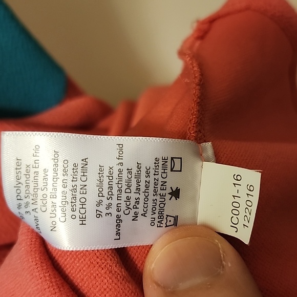 LuLaRoe Teal and Coral Dress - Picture 6 of 6